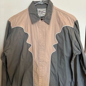 Wrangler Two-Tone Western shirt - Gray and Tan